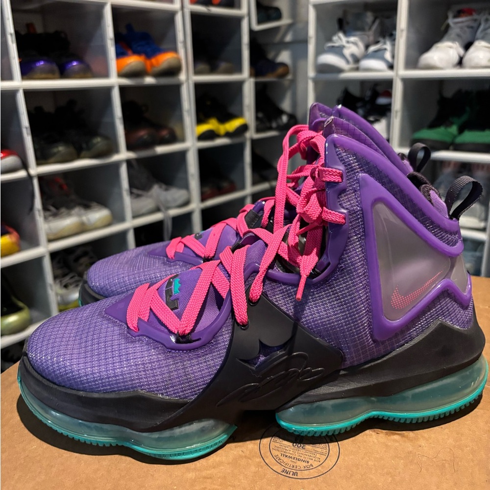 The Nike LeBron XIX 19 "DJ Bron" Wild Berry Basketball Shoes size 12
